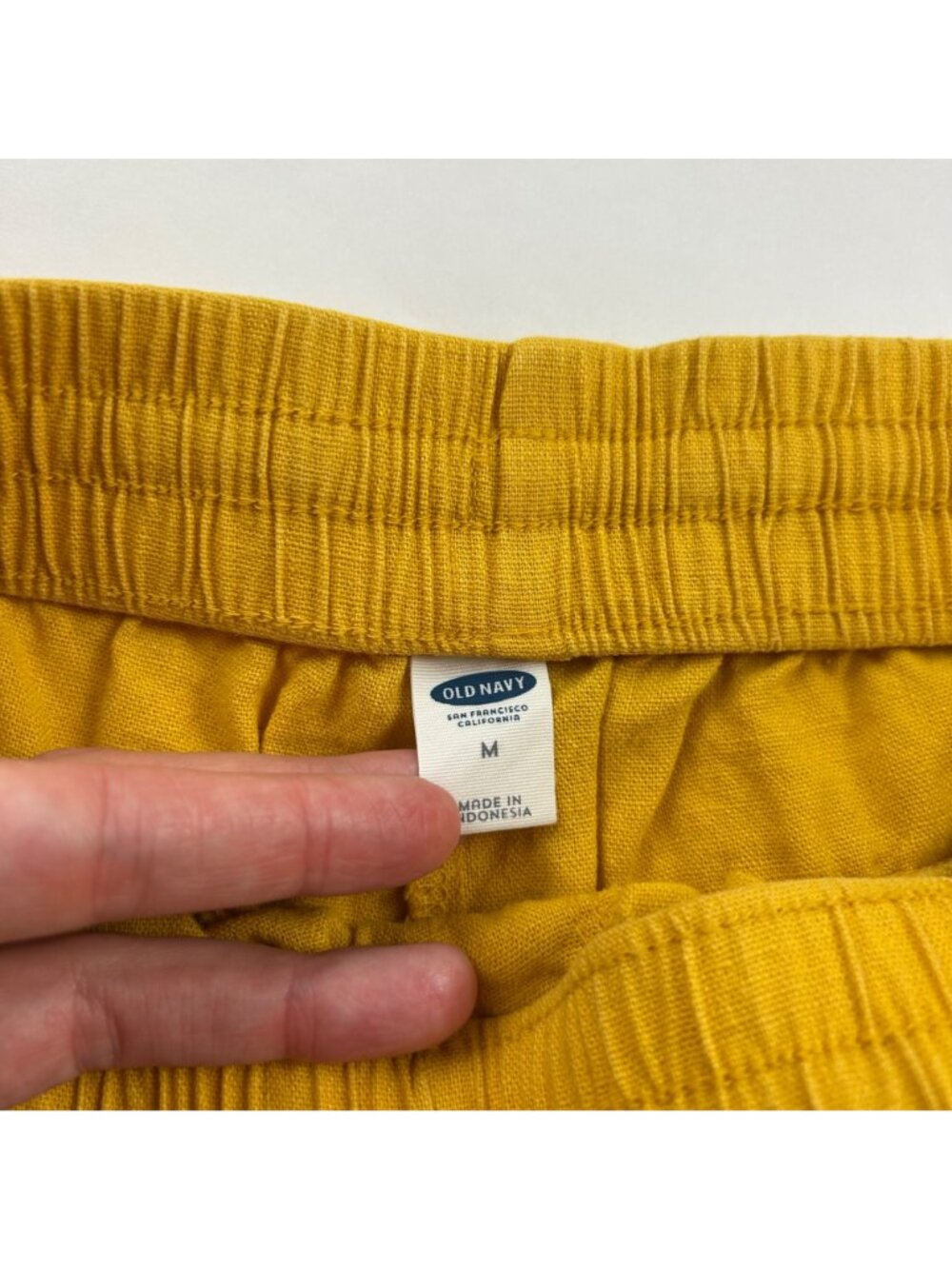 Old Navy Golden Yellow Linen Blend Pull On Shorts M - Picture 3 of 5